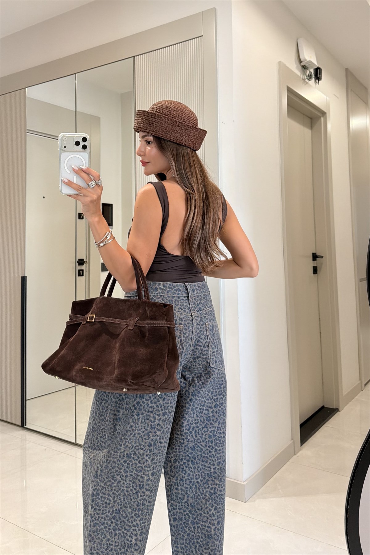 Kosova Leopar Desenli Baggy Jean