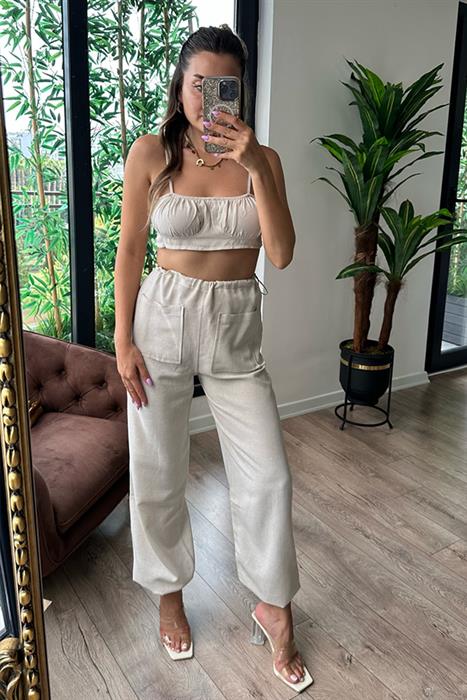 Krem keten crop top