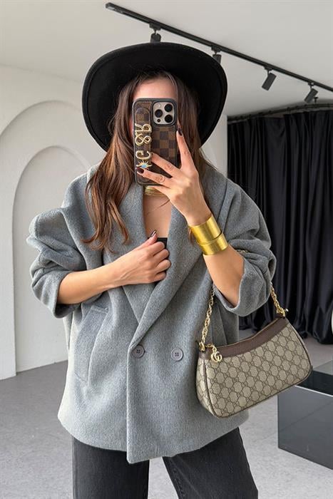 Kristi Gri Kaşe Kaban