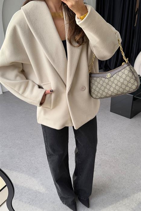 Kristi Krem Kaşe Kaban