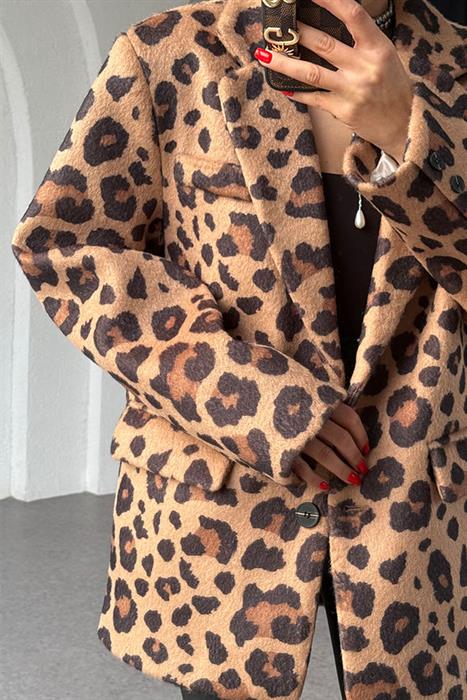 La Veta Kaşe Leopar Ceket 