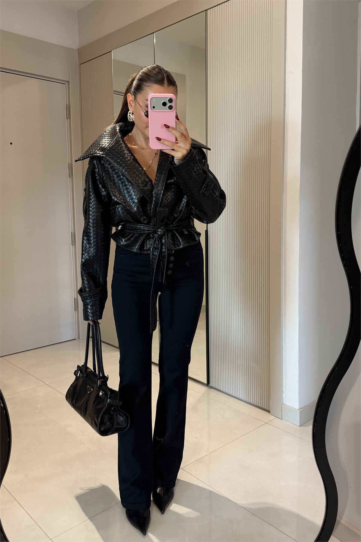 Lacorino Siyah Düğme Detaylı Jean