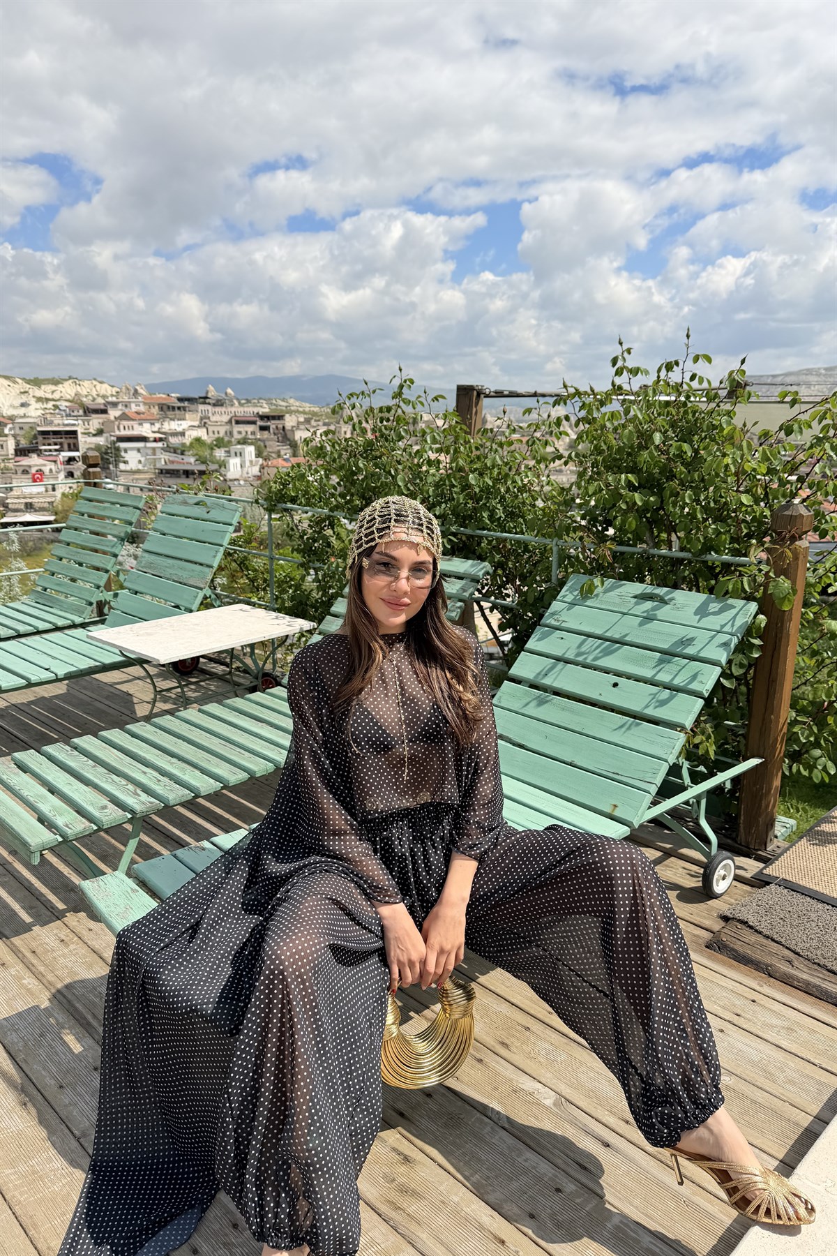 Lafonte Puantiyeli Şifon Astarlı Şalvar Pantolon