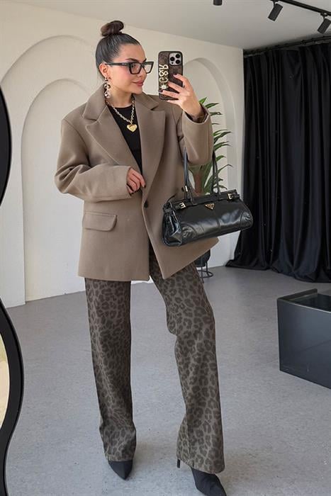 Lance Haki-Siyah Leopar desen Jean 