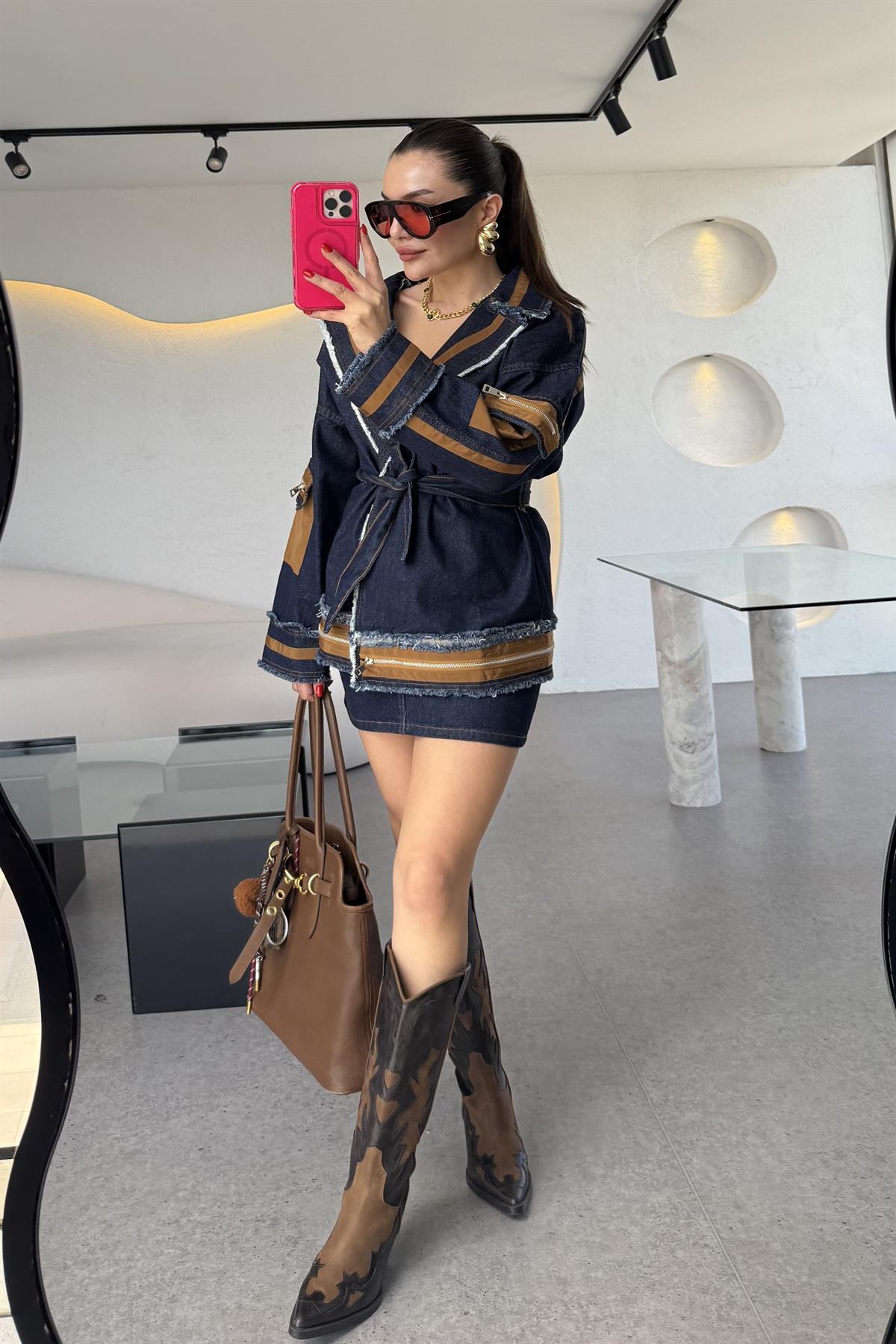 Latie Denim Mini Etek