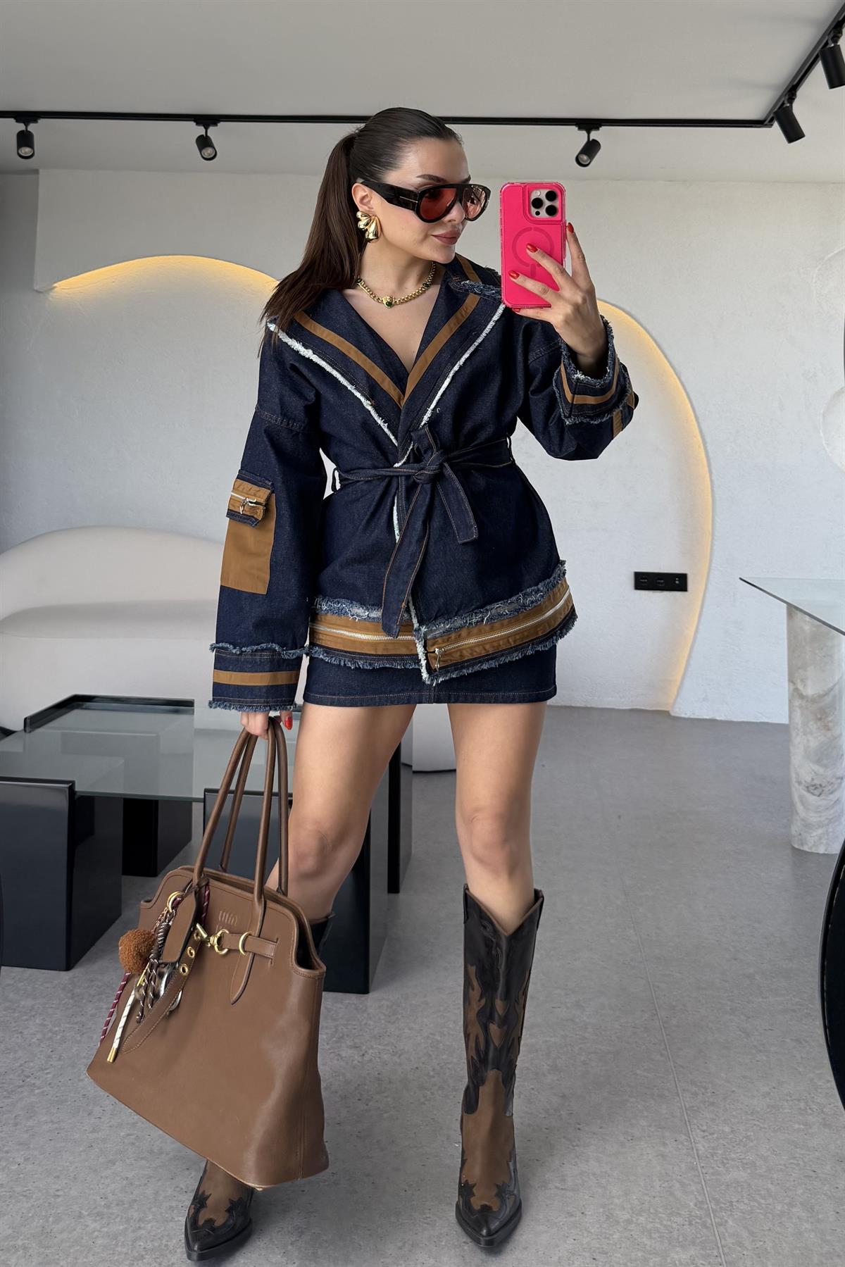 Latie Denim Mini Etek