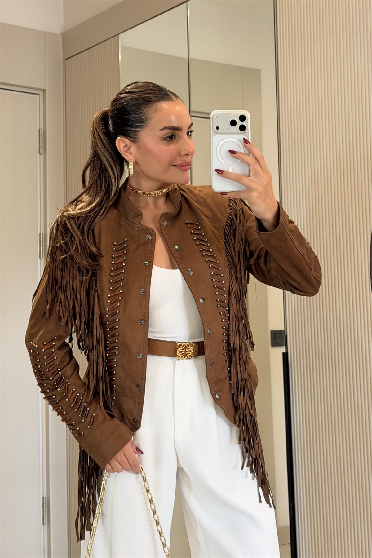 Laurel Kahve Püsküllü Tasarım Ceket