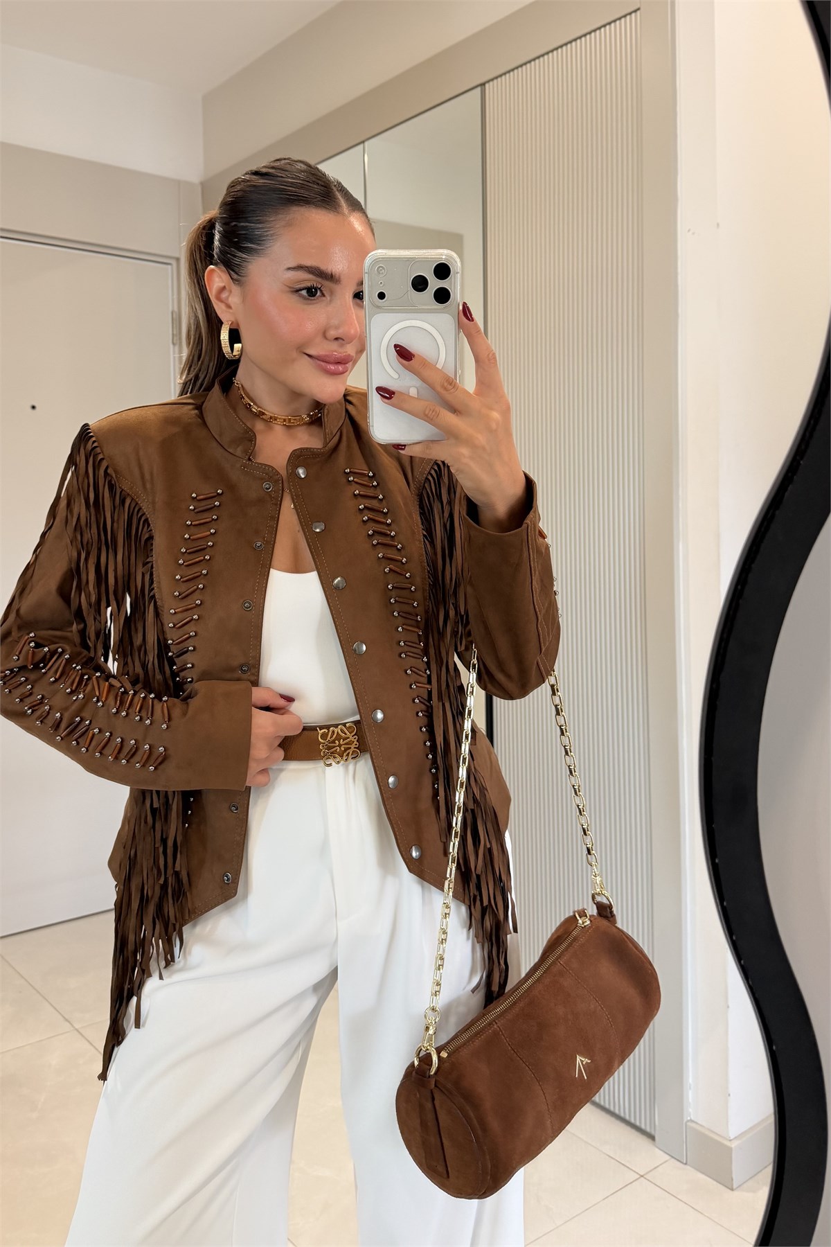 Laurel Kahve Püsküllü Tasarım Ceket