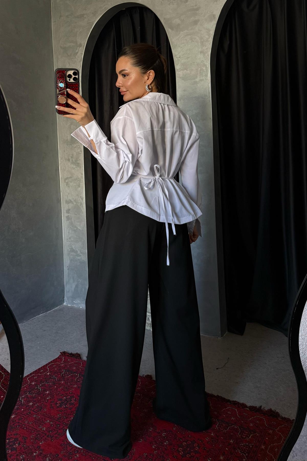 Lauren Siyah Kemer B Nakışlı Pantolon