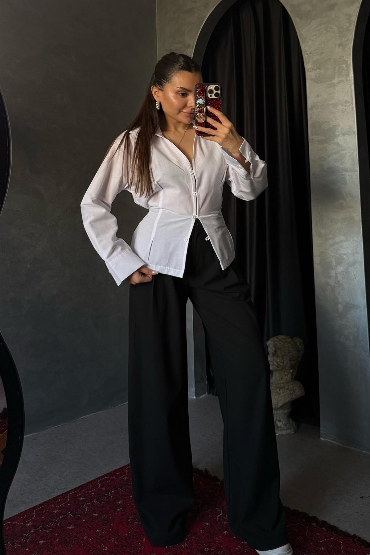 Lauren Siyah Kemer B Nakışlı Pantolon