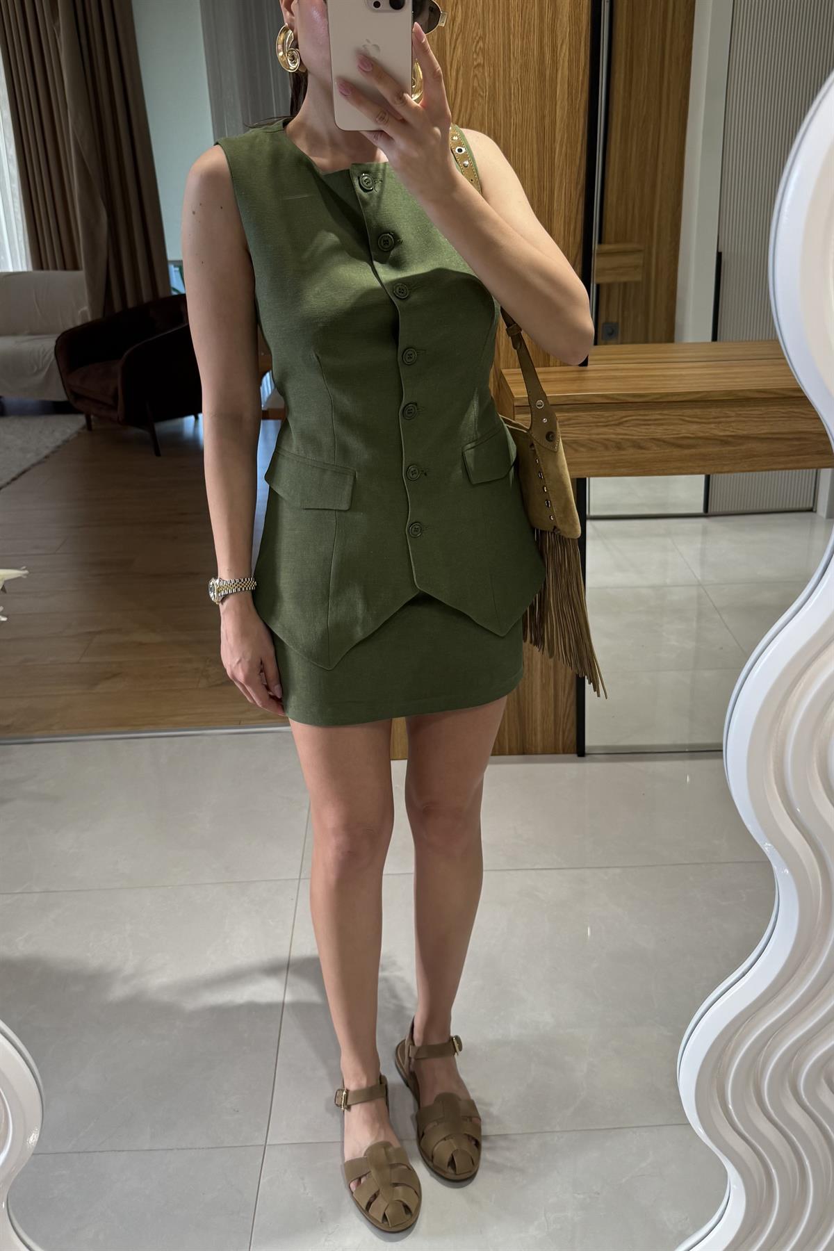 Layana Çimen Yeşil Premium Yelek