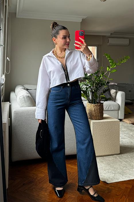 Lazy Çift Renk Tasarım Jean