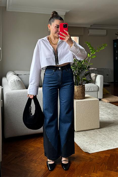 Lazy Çift Renk Tasarım Jean