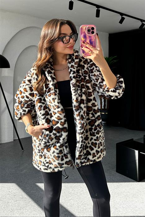 Ledio Kahve Premium Peluş Ceket 