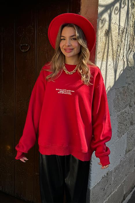 Lenissa Şardonlu Kırmızı Sweat