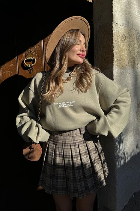 Lenissa Şardonlu Mint Yeşil Sweat