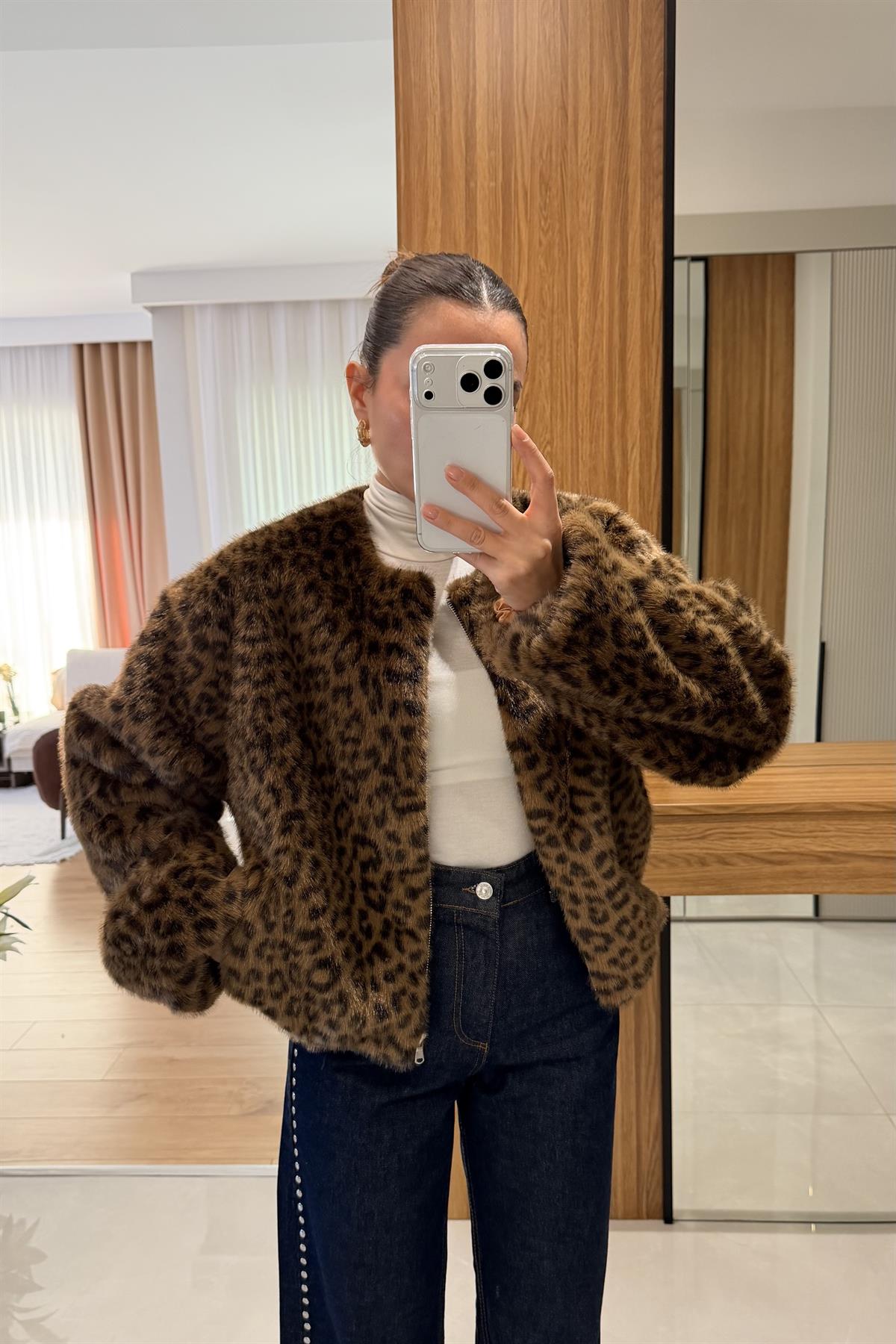 Lessa Puantiye Kaplan Desen Kürk