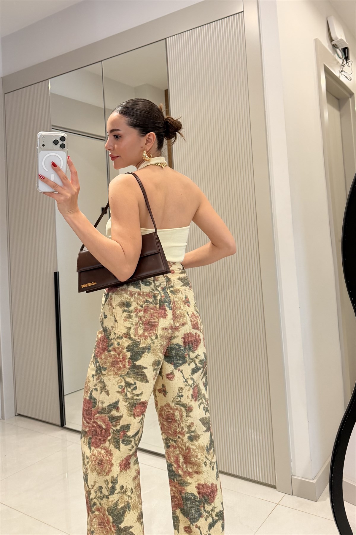 Leuven Sarı Halter Yaka Dilvin Crop