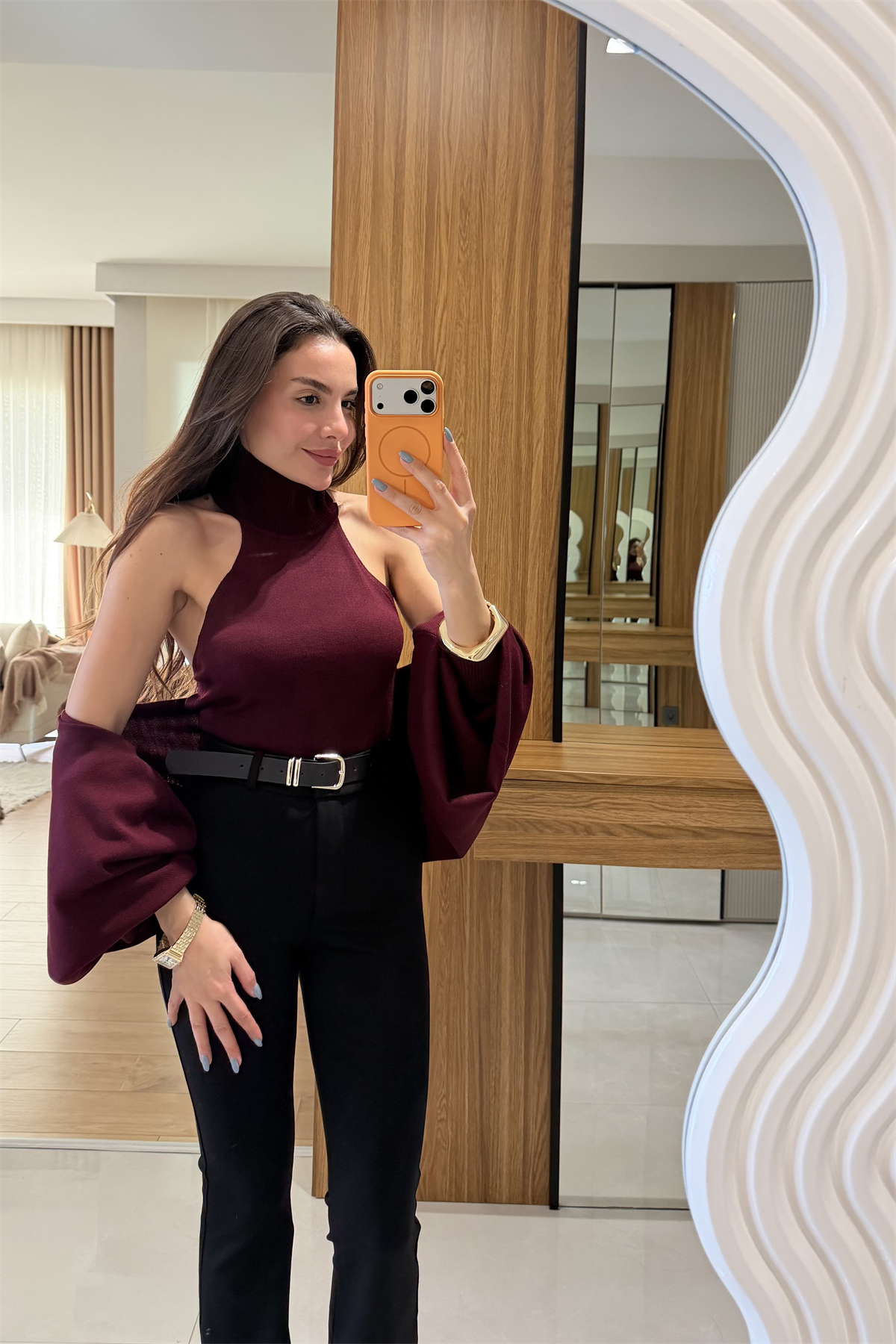 Lexus Bordo İki Parça Bolerolu Triko 