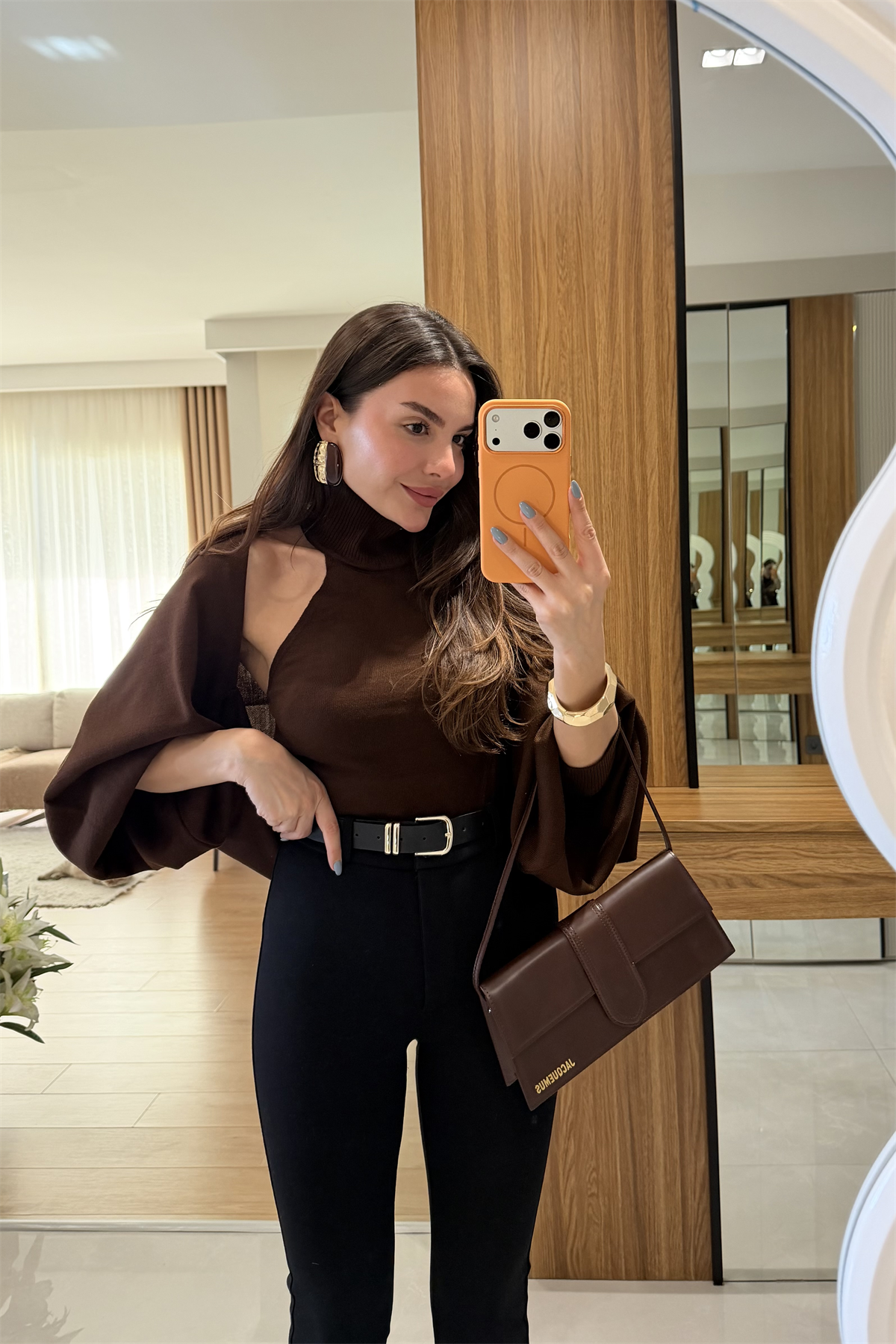 Lexus Kahverengi İki Parça Bolerolu Triko 