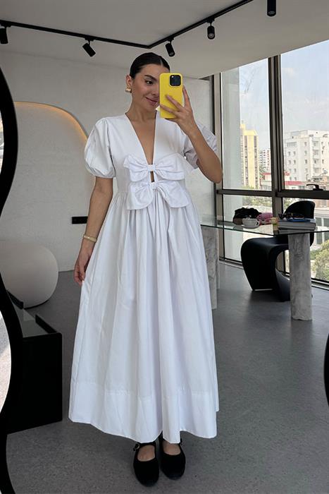 Lilian Fiyonklu Tasarım  Elbise-Beyaz
