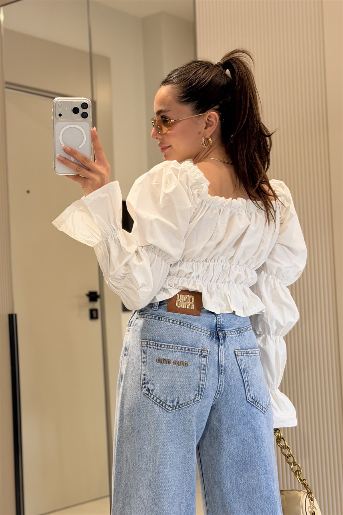 Lisandro Lightblue Yüksek Bel Wide Leg Jean