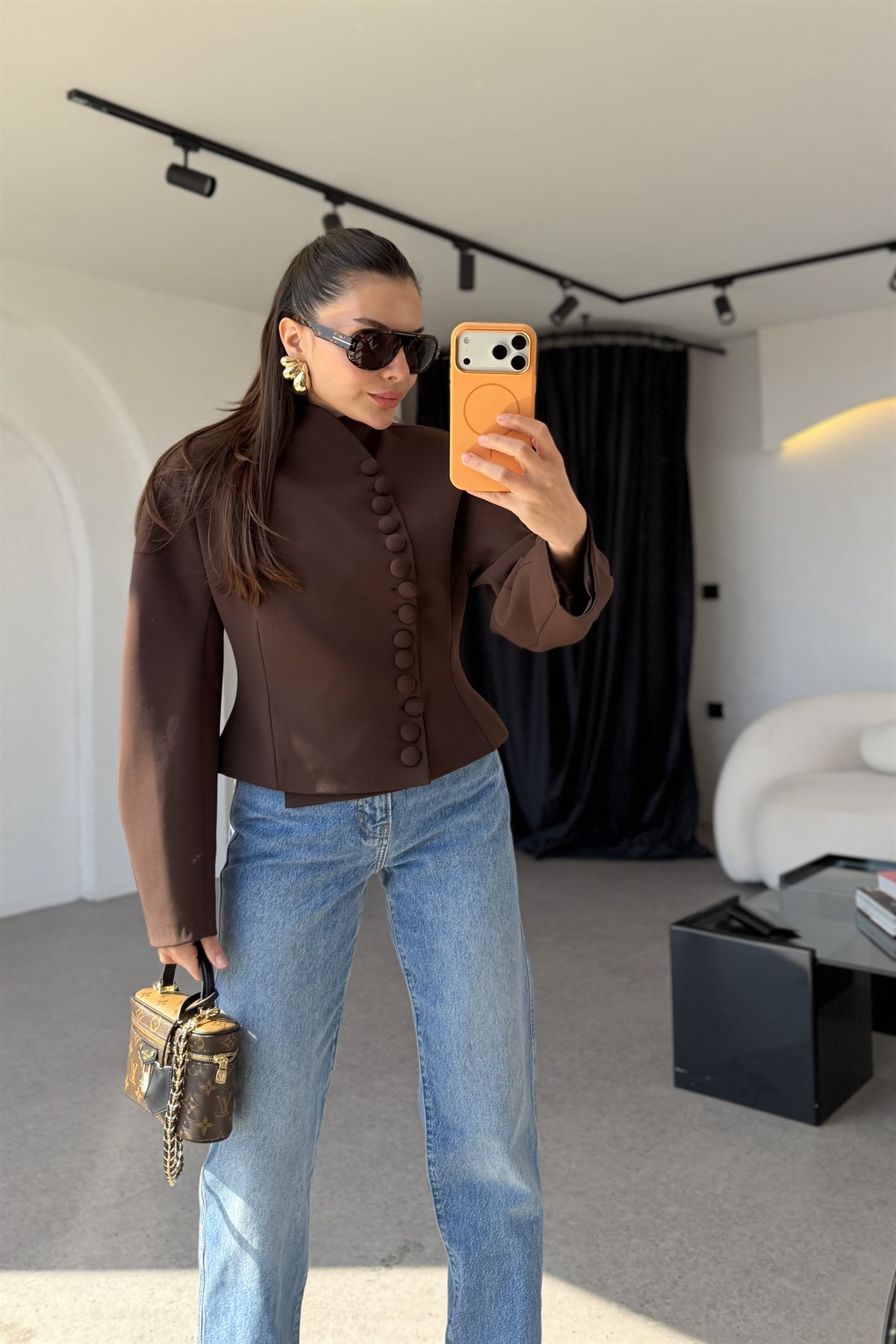 Livelia Kahve Premium Modern Kesim Blazer