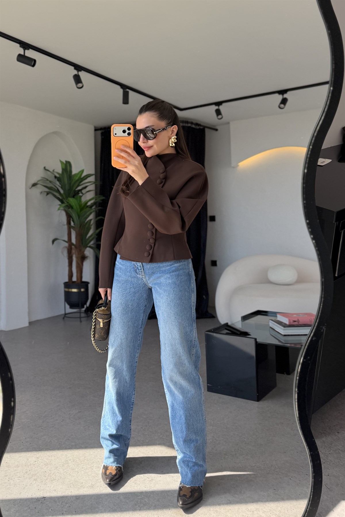 Livelia Kahve Premium Modern Kesim Blazer