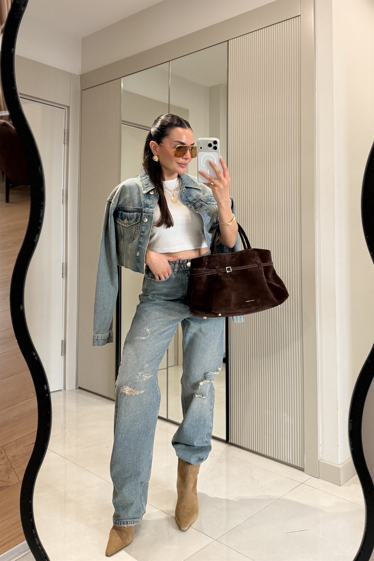 Loky Midblue Yırtık Detay Jean Pantolon
