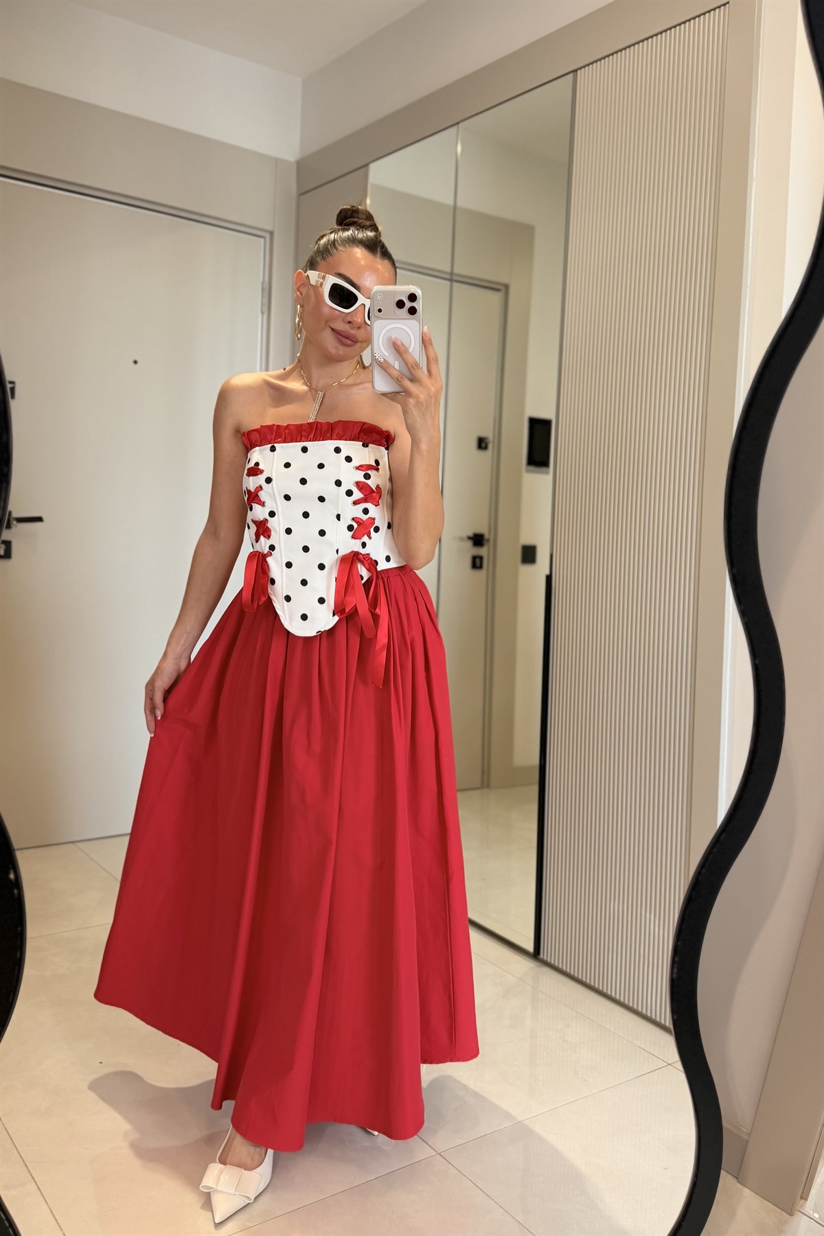Lolita Kırmızı Maxi Etek