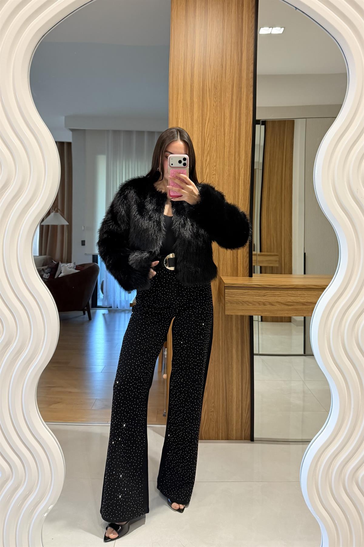 Lopez Siyah Full Taşlı Jean