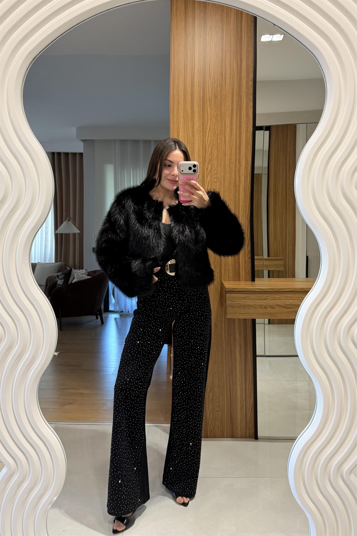 Lopez Siyah Full Taşlı Jean