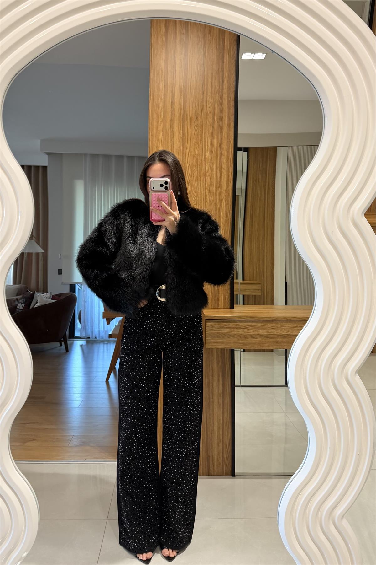 Lopez Siyah Full Taşlı Jean