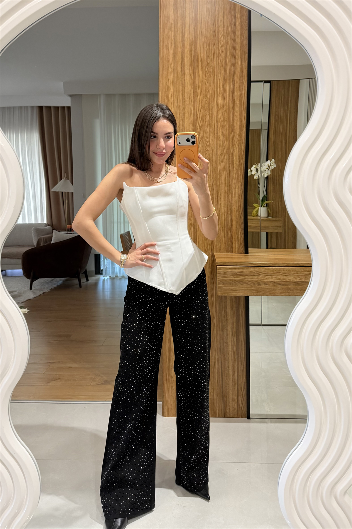 Lopez Siyah Full Taşlı Jean