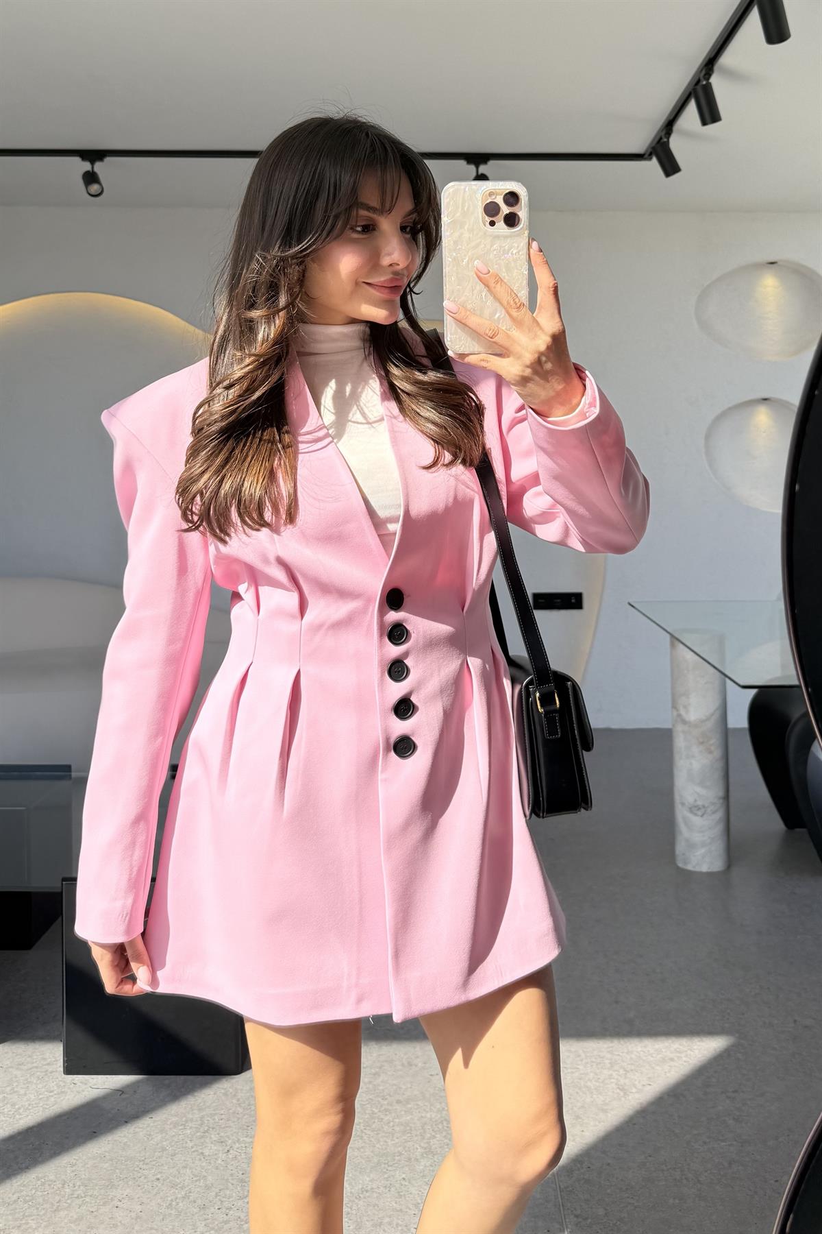 Lord Pembe Belden Oturtmalı Etekli Takım 