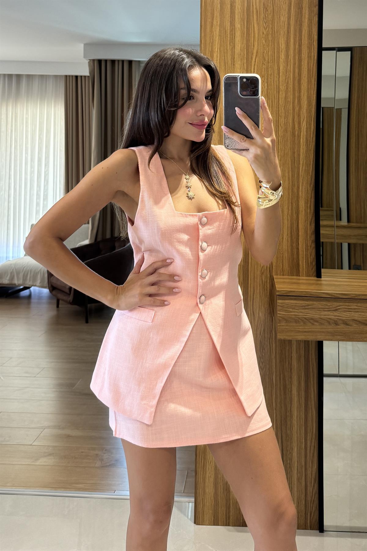 Lorea Somon Yelek Etek Takım