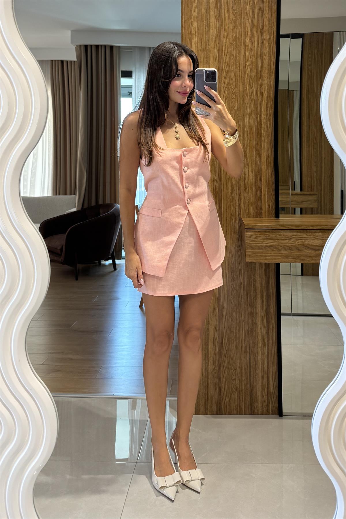 Lorea Somon Yelek Etek Takım