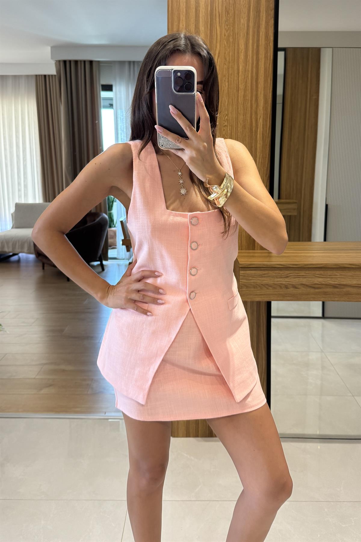 Lorea Somon Yelek Etek Takım