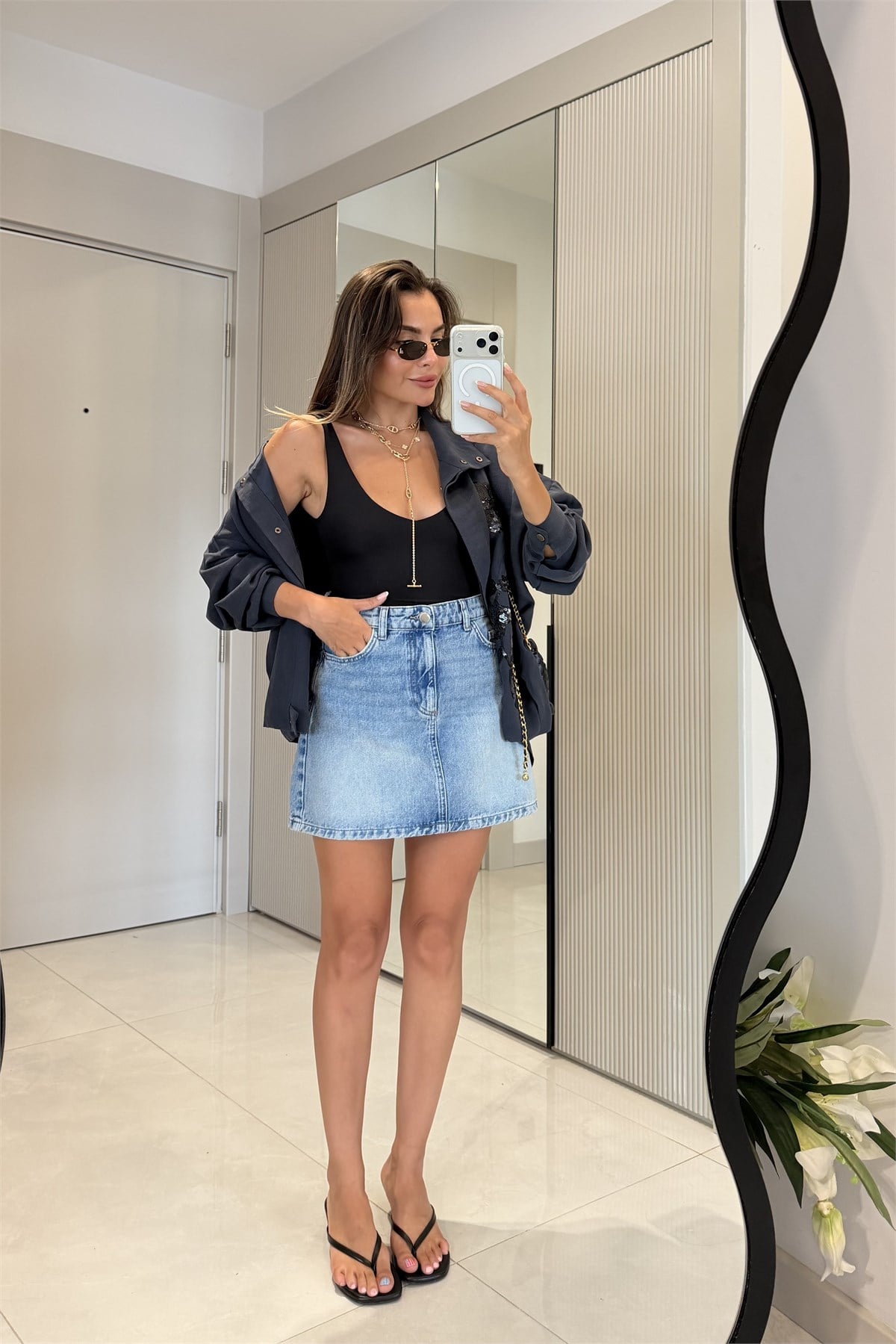 Lorvella Lightblue Basic Denim Etek