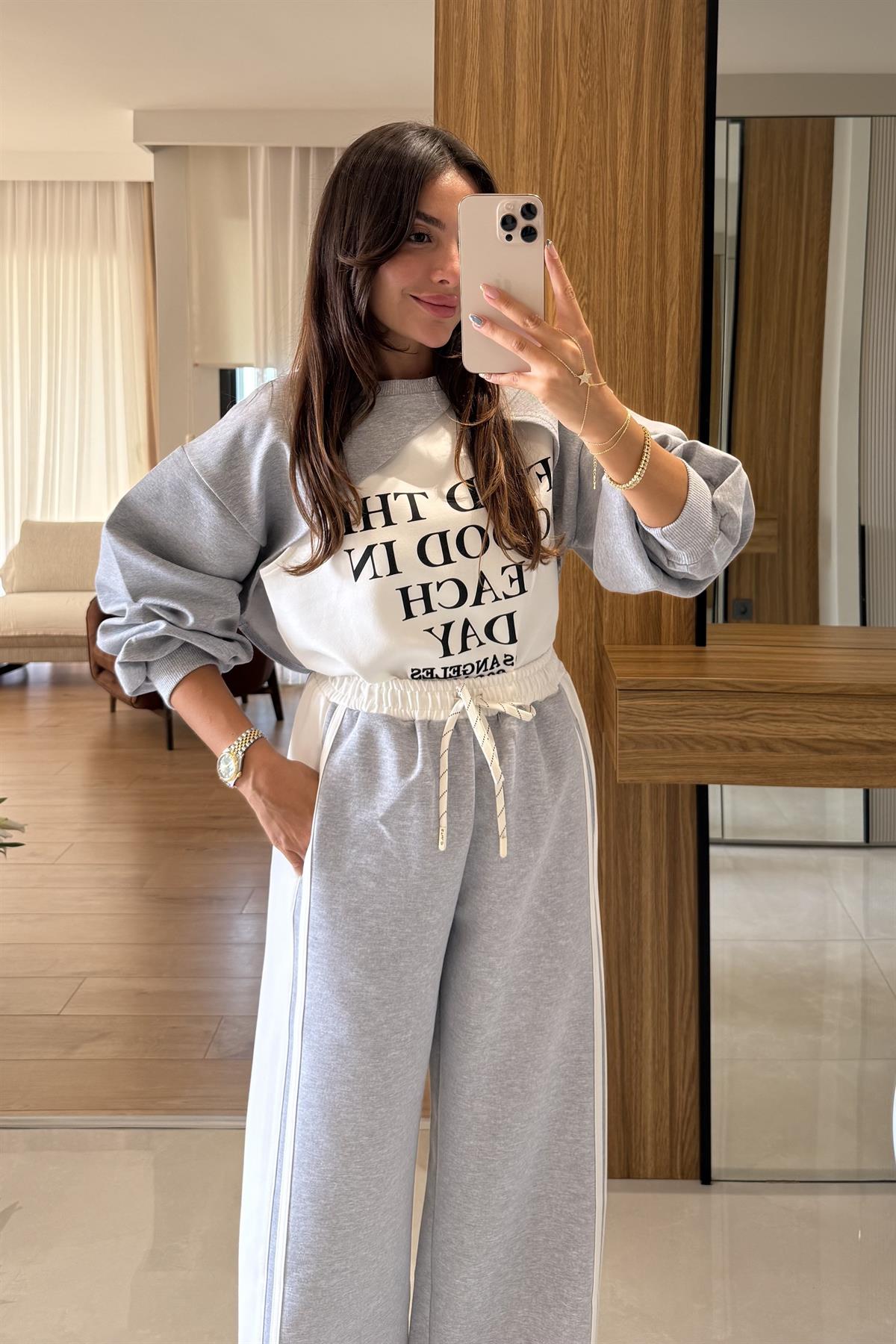 Los Angeles Yazılı Sweatshirt 