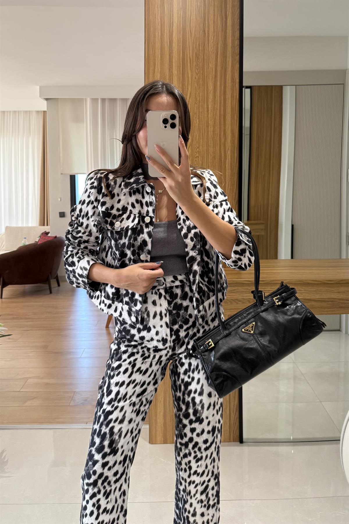 Loula Leopar Desen Ceket