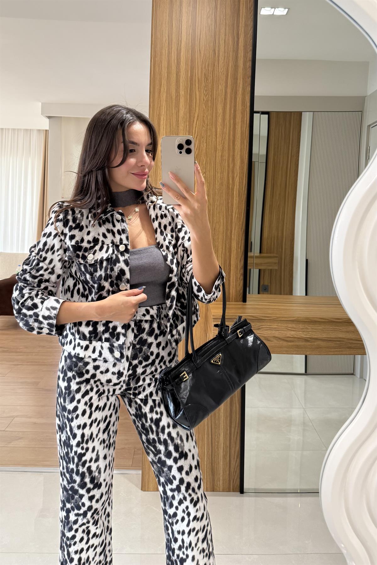 Loula Leopar Desen Ceket