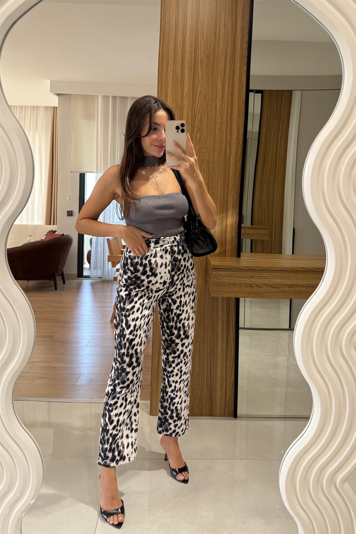 Loula Leopar Desen Pantolon