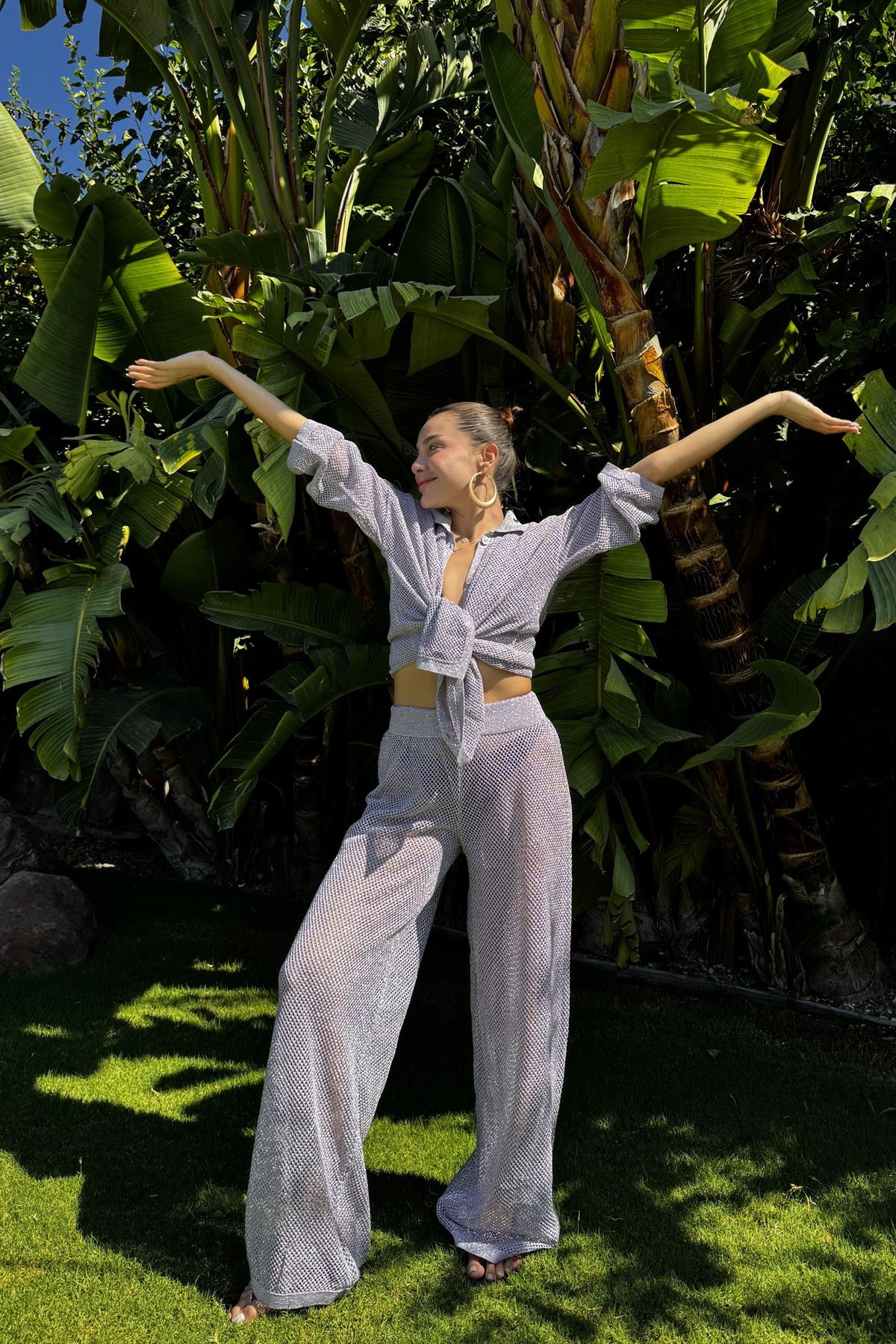 Louse Lila Simli Transparan İkili Takım