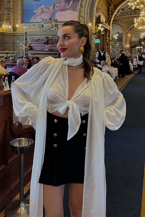 Louvre Saten Tasarım Gömlek