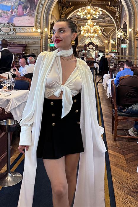 Louvre Saten Tasarım Gömlek