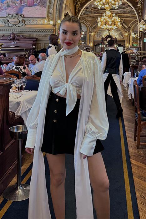 Louvre Saten Tasarım Gömlek