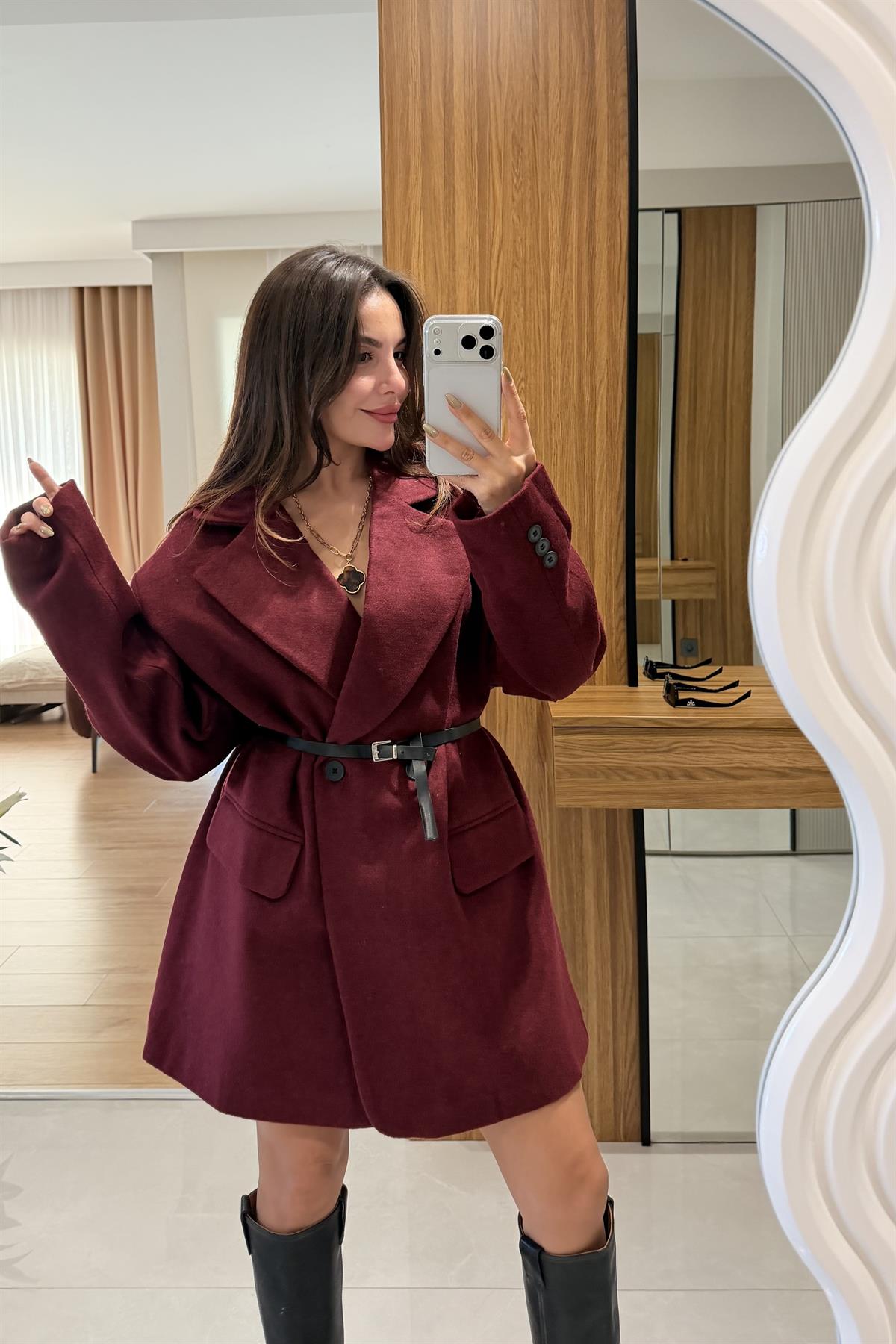 Lover Bordo Kaşe Blazer
