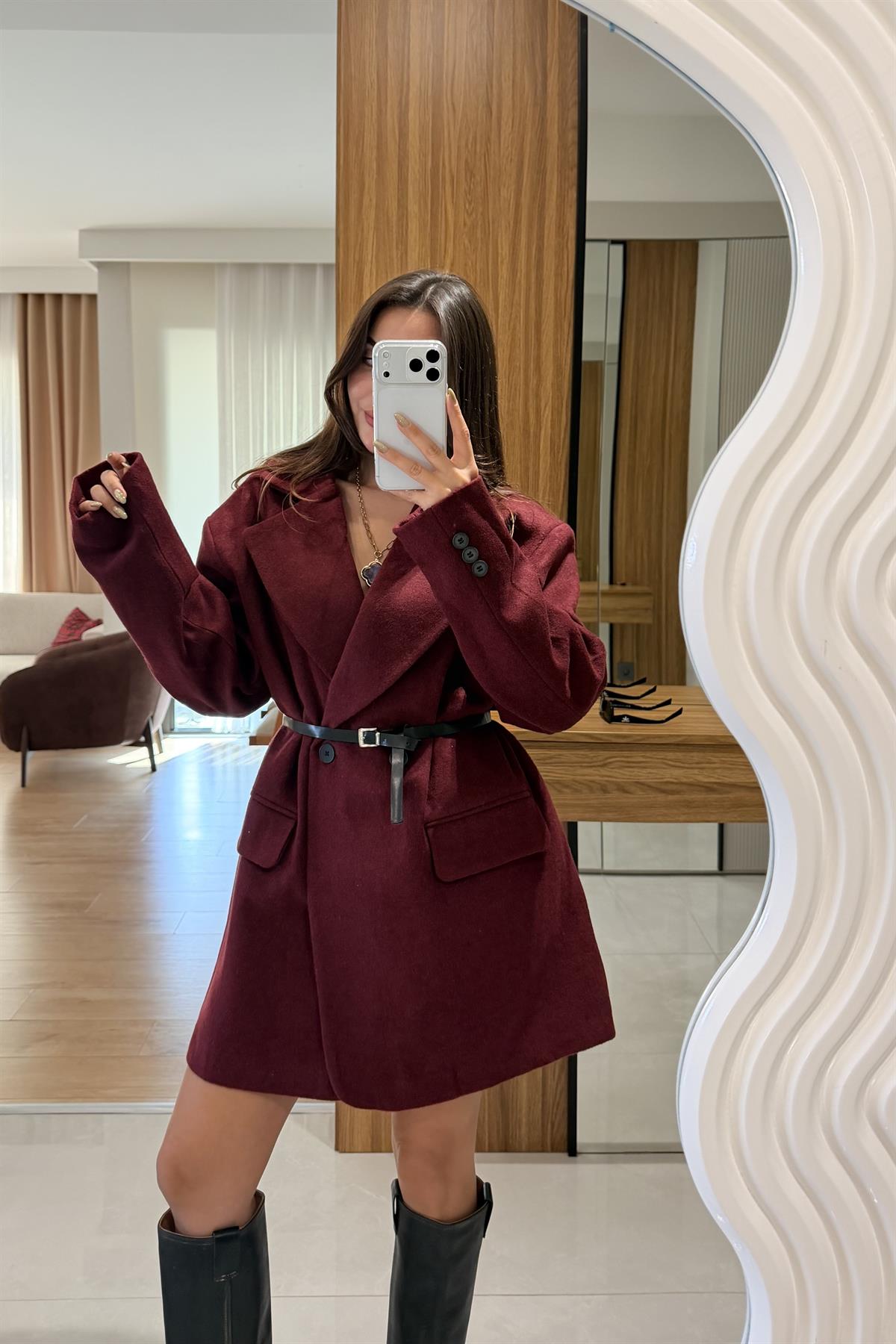 Lover Bordo Kaşe Blazer