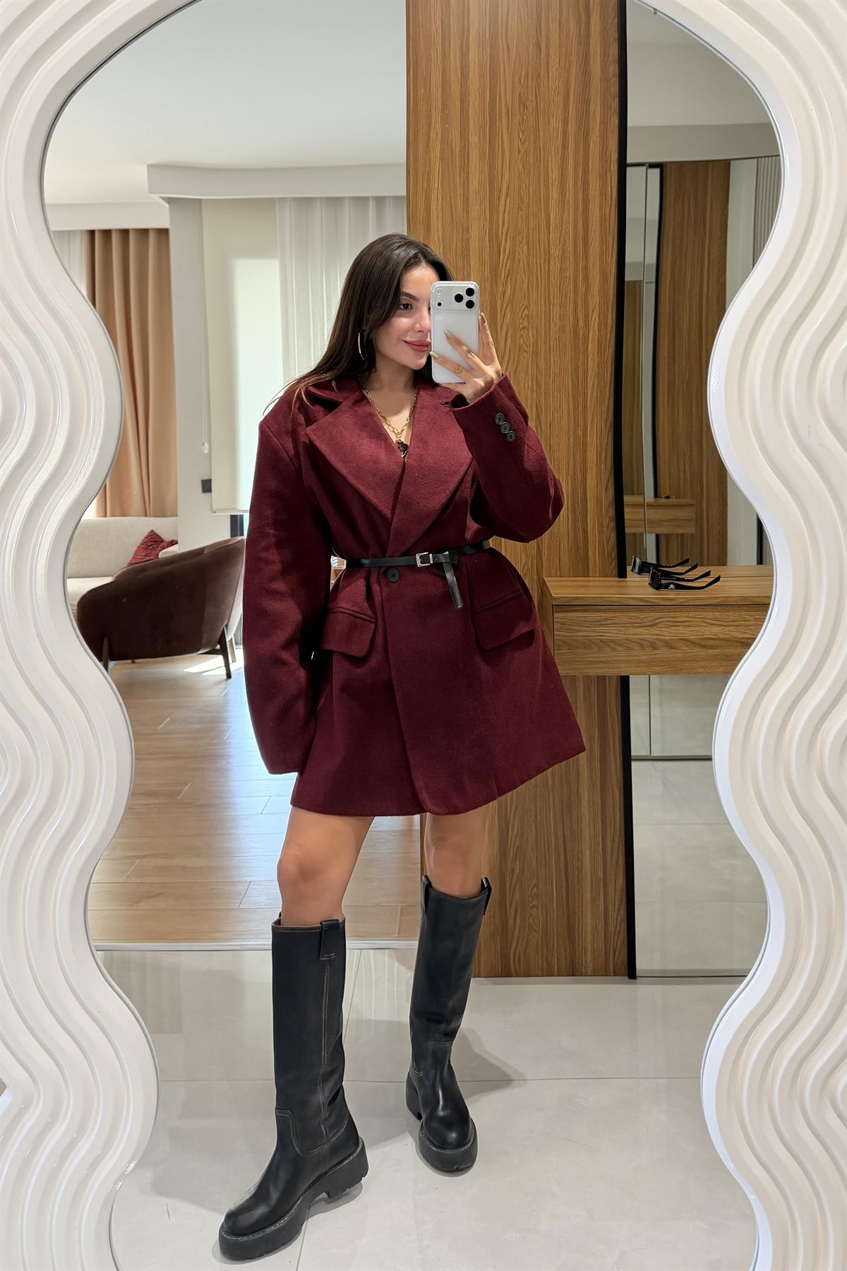 Lover Bordo Kaşe Blazer